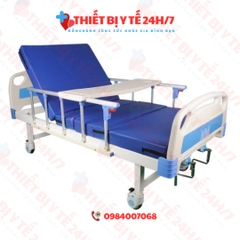 Giường đa năng 2 tay quay, có bàn ăn, có bô vệ sinh (mở bằng chốt), Humed, HM-JDC09