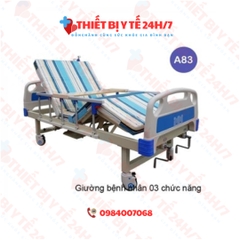 Giường bệnh nhân Akiko A83- giường y tế 3 tay quay