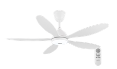 Quạt trần đèn DC 56inch, 5 cánh, động cơ DC 55W, đèn 24W, màu trắng HK-QT26WH