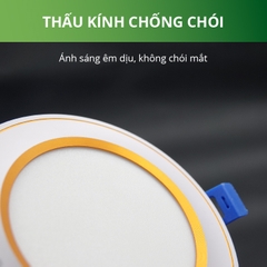 Đèn Downlight viền cong pha màu bạc, 7w, ánh sáng ấm