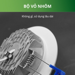 Đèn Downlight viền cong pha màu bạc, 7w, ánh sáng ấm