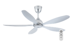 Quạt trần DC 52inch, 5 cánh, động cơ 38W, màu bạc