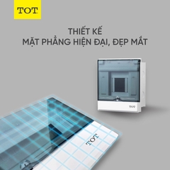 Tủ aptomat âm tường 5-7P, đế nhựa, cửa mở lên