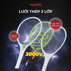 Vợt muỗi màu xanh, pin lead-acid 400mAh, sử dụng dây sạc rời