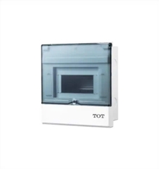 Tủ aptomat âm tường 5-7P, đế nhựa, cửa mở lên
