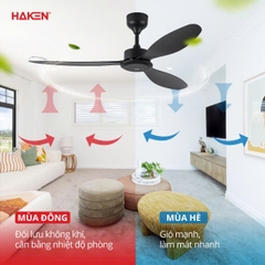 Quạt trần DC 3 cánh, 54inch, 45W, màu trắng model HK-QT36WH