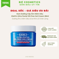 Kem Dưỡng Cấp Ẩm Kiềm Dầu Kiehl's Ultra Facial Oil-Free Gel Cream 28ml (HSD dưới 6 tháng)