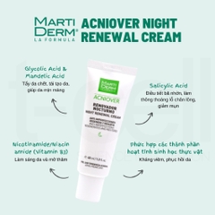 MartiDerm Acniover Night Renewal Cream - Kem Dưỡng Tái Tạo Ban Đêm Cho Da Dầu Mụn