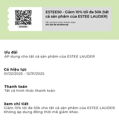 ESTEE50 - Mã giảm 10% Tối Đa 50k Nhãn Estee Lauder
