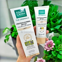 Kem Chống Nắng Nâng Tông Da Martiderm Proteos Screen SPF50+ Color Fluid Cream Light