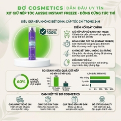 Keo Xịt Tóc Aussie Instant Freeze Hair Spray - Giữ Nếp Suốt 24 Giờ