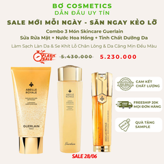 Set Dưỡng Da Guerlain Cleansing Soin-En-Mousse + Fortifying Lotion + Double R Renew & Repair Advanced Serum