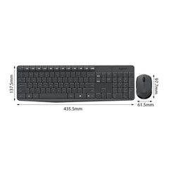 Bộ bàn phím chuột không dây Logitech MK235 Wireless (USB/đen)