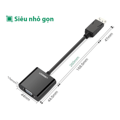 CÁP CHUYỂN ĐỔI TỪ DISPLAYPORT SANG VGA UGREEN 20415 15CM