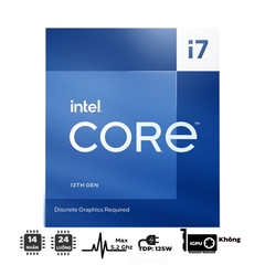 CPU INTEL CORE I7-13700F (UP TO 5.2GHZ, 16 NHÂN 24 LUỒNG, 30MB CACHE, 65W) [TRAY FULL VAT]