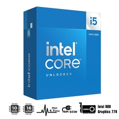 CPU Intel Core i5-14400 (UP TO 4.7GHZ, 10 NHÂN 16 LUỒNG, 20MB CACHE, 65W) - BOX CHÍNH  HÃNG