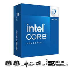 CPU Intel Core i7-14700 (UP TO 5.4GHZ, 20 NHÂN 28 LUỒNG, 33MB CACHE, 65W) [ TRAY FULL VAT ]