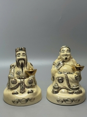 Tượng thần tài thổ địa vẽ vàng gốm Chu Đậu