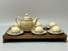 Bộ ấm chén chim lạc vẽ vàng 2025 gốm Chu Đậu