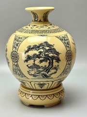 Bình hút lộc chữ Phúc H30 gốm chu đậu truyền thống