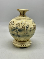 Bình hút lộc hoa sen cao 29cm gốm Chu Đậu vẽ vàng 24k