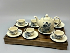 Bộ ấm chén hoa sen truyền thống gốm chu đậu