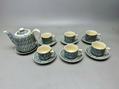 Bộ ấm chén họa tiết cành trúc gốm chu đậu truyền thống