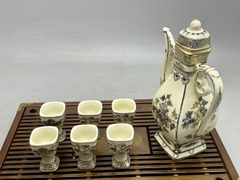 Bộ ấm rót rượu vẽ vàng 24k  gốm Chu Đậu