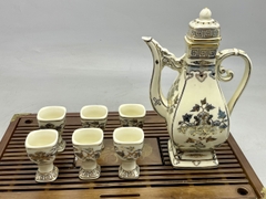 Bộ ấm rót rượu vẽ vàng 24k  gốm Chu Đậu