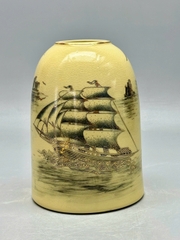 Chuông Họa Tiết Thuận Buồm Xuôi Gió Cao 21cm Gốm Chu Đậu vẽ vàng