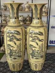 Lộc Bình Tứ Cảnh Cao 1,8m Gốm Chu Đậu Truyền Thống