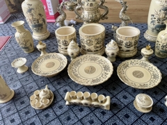 Set Vip bộ đồ thở đỉnh hạc vẽ vàng 24k gốm Chu Đậu