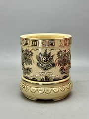 Set Vip bộ đồ thở đỉnh hạc vẽ vàng 24k gốm Chu Đậu