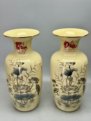 Set Vip bộ đồ thở đỉnh hạc vẽ vàng 24k gốm Chu Đậu