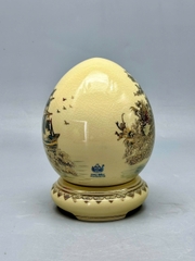 Trứng tài lộc mini thuận buồm xuôi gió gốm Chu Đậu vẽ vàng 24k