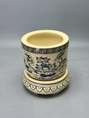 BÁT HƯƠNG HỌA TIẾT SEN GỐM CHU ĐẬU TRUYỀN THỐNG