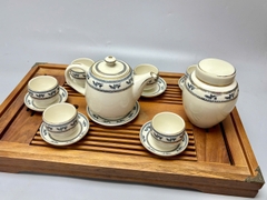 Bộ ấm chén trà chim lạc to vẽ vàng 24k Chu Đậu