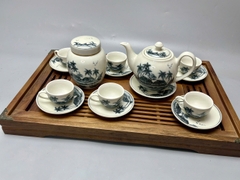 Bộ ấm chén và hũ đựng trà đồng quê truyền thống Chu Đậu