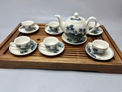 Bộ ấm chén và hũ đựng trà đồng quê truyền thống Chu Đậu