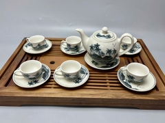 Bộ ấm chén và hũ đựng trà đồng quê truyền thống Chu Đậu