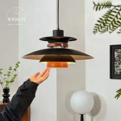 Đèn thả trần PH5 màu đen trang trí nhà hàng, bàn ăn, phòng khách bóng đèn Led 12W - 3 chế độ sáng