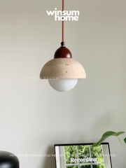 Đèn thả trần đá travertine, đèn thả đầu giường, đèn trang trí quầy bar, đảo bếp - winsum.decor DPA05