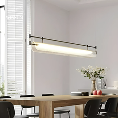 Đèn thả quầy pha chế quán cafe, đèn thanh dài thả bàn ăn led linear khung sắt chụp đèn acrylic - DPB