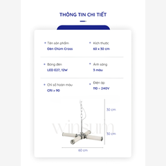 Đèn chùm chữ X phong cách Industrial thả quầy bar, quán ăn, phòng khách - DCB03