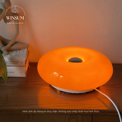 Đèn Donut thủy tinh thay đổi ánh sáng phong cách Bauhaus, có đế để bàn, treo tường tiện lợi - DTA01
