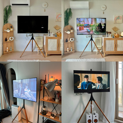 Giá đỡ TV tripod 3 chân gỗ, có thể xoay sang trái phải TV 45-65 inch - K03