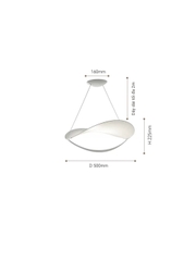 Đèn thả Plena phong cách Ý dáng cong mặt trăng trang trí phòng khách, bàn ăn