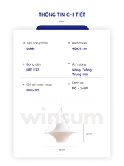 Đèn thả trần LOKKI chao acrylic phong cách trung cổ, trang trí nhà, cửa hàng DPB07