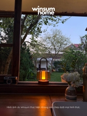 Đèn bàn thủy tinh không dây, đèn ngoài trời trang trí bàn ăn có tay xách, sạc điện USB - DBA02