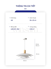 Đèn thả trần PH5 phối vân gỗ phong cách Bắc Âu